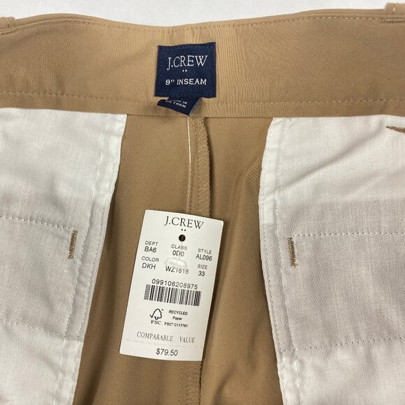 NWT J Crew Factory Tech Shorts Men's Size 33 Tan - Picture 9 of 13
